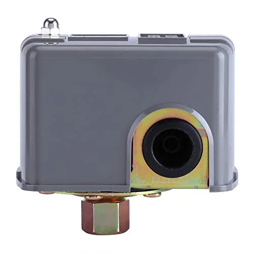 MAGT Wasserpumpe Druckschalter, 40-60 PSI 110V-230V Einstellbarer Doppelter Federstab Mit Niederdruckabschaltung, Ideal For Selbstansaugende Gartenwasserpumpe
