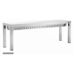 Bartscher Wärmebrücke WBS1600 I3HR - Großküchentechnik mit robusten Stellfüßen und effizienter Heizleistung von 0,2 kW pro Heizröhre – ideal für die professionelle Gastronomie.