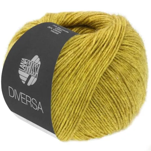 LANA GROSSA Diversa | Leichtes Baumwoll-Mischgarn mit zartem Melange-Effekt | Handstrickgarn aus 74% Baumwolle & 26% Viskose | 50g Wolle zum Stricken & Häkeln | 210m Garn FB 12