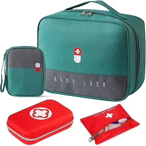 YUTUY 4-Stk. Medikamententasche, große Kapazität, Notfalltasche, leer Wasserdicht, Erste-Hilfe-Tasche für Home-Office, Reisen, Outdoor, tragbar, Betreuertasche, Reiseapotheke