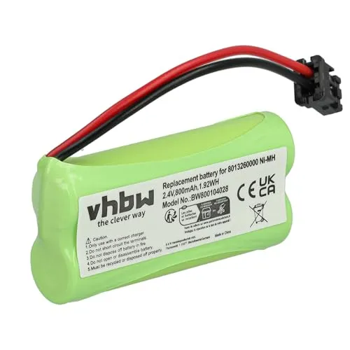 vhbw NI-MH Akku 800mAh (2.4V) kompatibel mit schnurlos Festnetz Telefon ersetzt 2SNAAA60HSJ1, 2SN-AAA60H-S-J1, 2SNAAA65HSJ1, 2SN-AAA65H-S-J1.