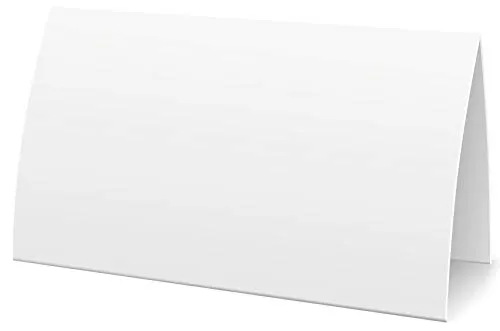 Extra große bedruckbare Namensschilder Tischkarten weiß blanko, 60 Platzkarten neutral 11,5 x 5,5cm, Tischkärtchen Klappkarten Namenskärtchen Platzkärtchen (60)