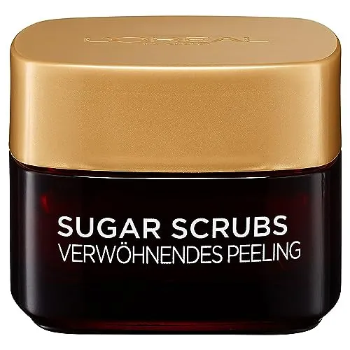L'Oréal Paris Peeling für Gesicht und Lippen, Mit Zucker und Kakao-Butter, Sugar Scrubs Verwöhnendes Peeling, 1 x 50 ml