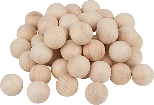 VBS Holzkugeln ohne Bohrung 25 mm geschliffen poliert Buchenholz Made in EU Ganzjährig geeignet für Basteln Dekoration DIY Projekte 50 Stück