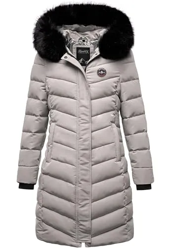 Produktbild REPUBLIX Damen Gefütterte Dicke Winterjacke Parka mit Kapuze RJ-8016 Grau XXL
