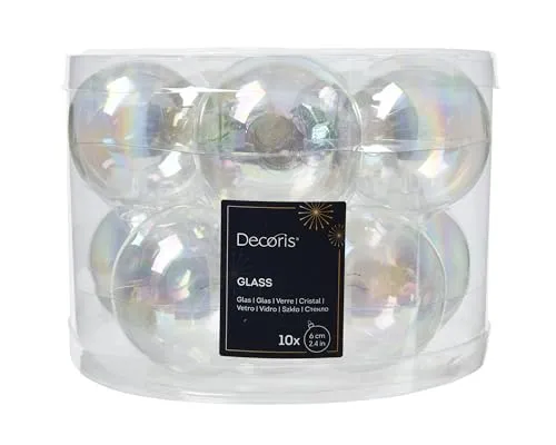Weihnachtskugeln Glas 6cm x 10 Stück in weiß von Kaemingk