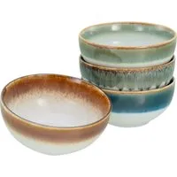 CreaTable - Cascade Buddha Bowl 4-tlg (Bunt) - Schüsseln für 4 Personen, aus hochwertigem Steinzeug, mikrowellen- und spülmaschinengeeignet, mit modernem Farbverlauf im skandinavischen Stil - ideal für den täglichen Gebrauch.