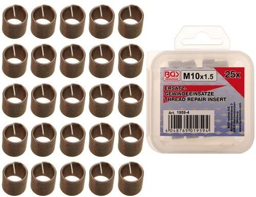BGS Ersatz-Gewindeeinsätze | M10 x 1,5 | 25-tlg.