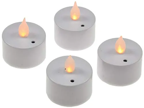 ChiliTec LED Teelichter Kerze 4er Set Luftzugsensor Batterie zum An- und Auspusten für Hochzeit Party Feier Tisch Deko