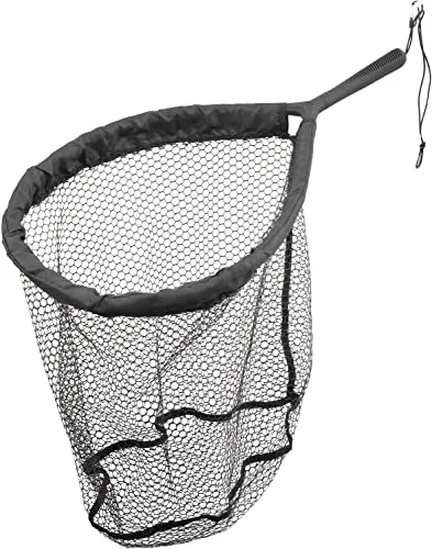 Savage Gear Angelkescher Pro Finezze Rubber Mesh Net L 46x56cm - Unterfangkescher mit gummiertem Netz für schonendes Landen und weniger Verletzungen bei Fischen, ideal für Angler.