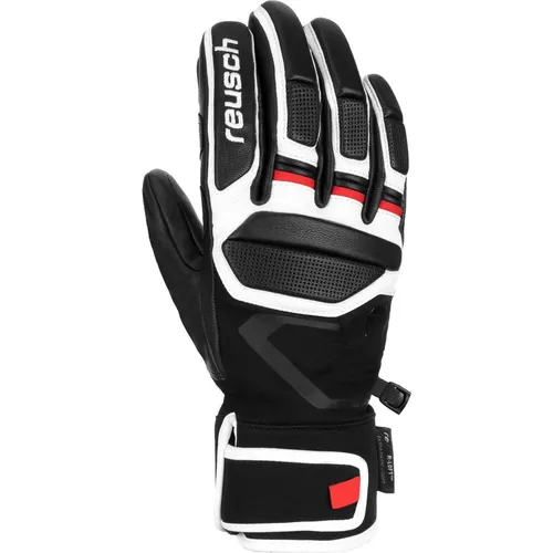 Reusch Pro RC black/white/fire red (7745) 9 - Skihandschuhe für Rennfahrer - Atmungsaktive und winddichte Skihandschuhe mit extra warmer Isolierung für optimalen Komfort und Schutz auf der Piste.
