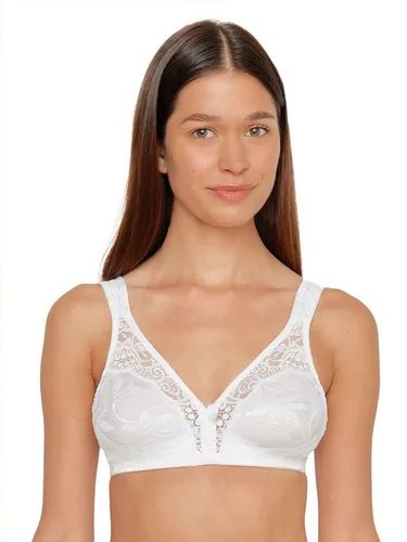 Bügelloser BH für Damen, Gr. 95, Cup C, weiß - Komfort-BH ohne Bügel von Susa mit vorgeformten Cups und eleganter Spitze. Verstellbare Träger für perfekten Sitz. Ideal für angenehme Trageerlebnisse im Alltag.
