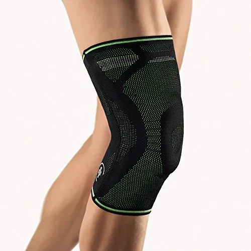 Bort 114520SP Bort StabiloGen Sport Kniebandage, large, schwarz - Medizinische Verbrauchsmaterialien für Knie, bietet Weichteilkompression und Stabilisierung durch Silikonpelotte für optimalen Tragekomfort und Beweglichkeit.