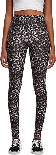 Urban Classics Damen Ladies Soft AOP Leggings blackleo, XL