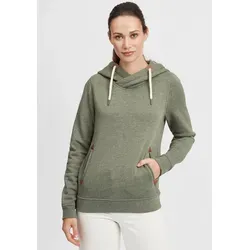 OXMO Hoodie OXVicky Kapuzenpullover mit Cross-Over Kragen in Grün - Sweatjacken mit sportlichem Design, ideal für lässige Outfits und angenehm zu tragen dank der hochwertigen Materialkombination.