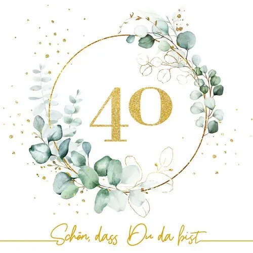 Servietten Eucalyptus Golden 40 in gold von Serviettenshop