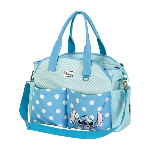 Lilo und Stitch Lovely-Mommy Tasche für Kinderwagen - Grün, wasserabweisend, mit 5 Innenfächern und seitlicher Reißverschlusstasche für einfache Organisation