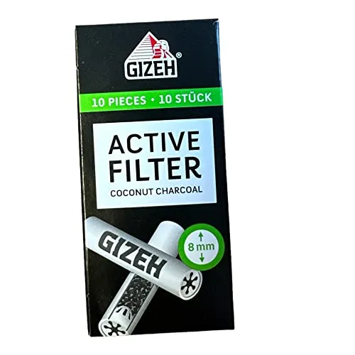 Gizeh Aktivfilter, 8 mm,10 Stück x 5 Packungen (50 Filter)