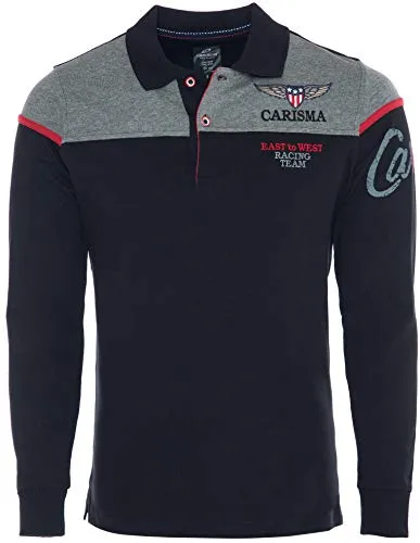 Carisma Langarm Poloshirt für Herren L, Schwarz - Poloshirt für Herren aus 100% Baumwolle, atmungsaktiv und hautfreundlich. Mit aufwendiger Stickerei ideal für Casual-Looks, Sport und Freizeit.