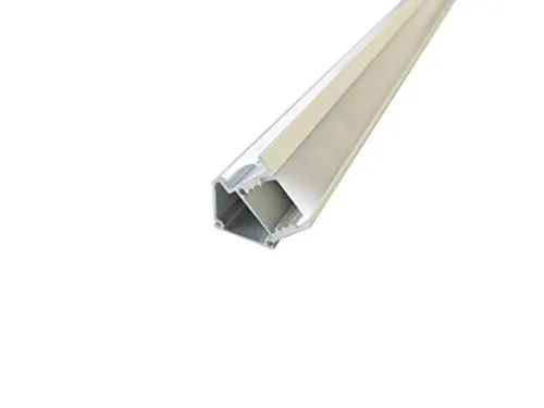 LED Alu Profil Aluminium Schiene mit 2 Abdeckungen - Opal -Milchig- weiß Abdeckung für Led Strips Streifen 1m Profil M