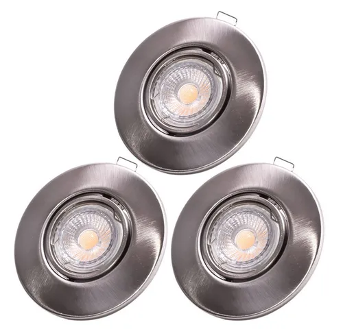 EGLO LED Einbaustrahler, Leuchtmittel inklusive, Warmweiß, 3x LED Einbau Decken Strahler nickel Flur Wohn