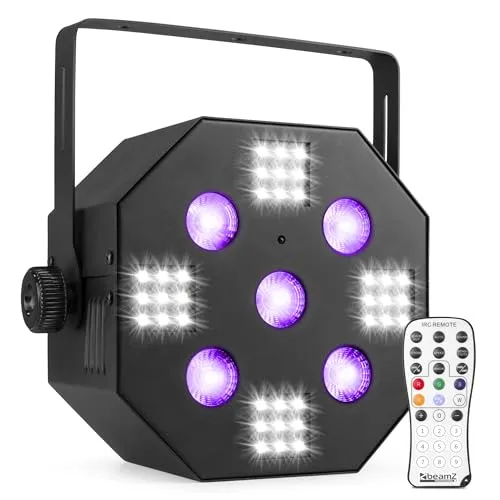 Produktbild BeamZ MultiAce2, 2-in-1 Lichteffekt, RGB-UV-Stroboskoplicht, Musikgesteuerte Lichtanlage, Lichtbox, Bühnenbeleuchtung, Lichtshow System, Discolicht Partylicht, DJ, Club, Events