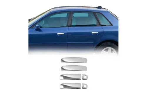 OMAC Zierleisten-Aufkleber Türgriff Blende Türgriffkappen für Audi A4 B5 1994-2001 Edelstahl 6x, (6tlg), Langlebig,Einfache Reinigung,Einfache Installation,Rostbeständig