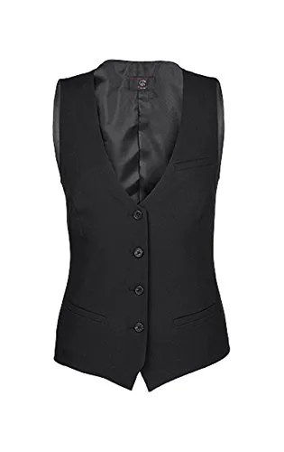 GREIFF Anzugweste Greiff Corporate SIMPLE Damen Weste V-Neck Regular-Fit Schwarz 40 - Elegante Damen Anzugweste in Schwarz, Regular-Fit, perfekt für professionelle Auftritte und aus 100% hochwertigem Polyester, OEKO-TEX® zertifiziert.