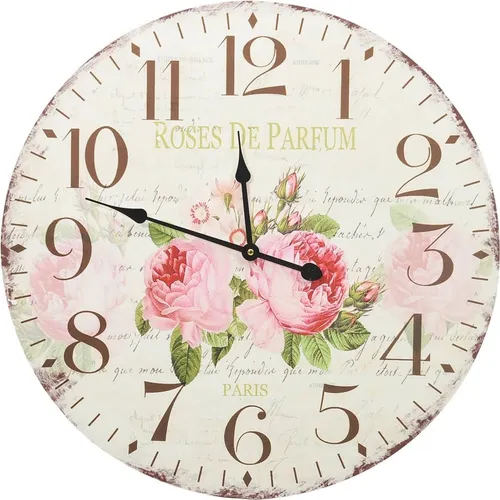 vidaXL Vintage Wanduhr Blumen 60 cm - Wohnaccessoires, nostalgischer Retro-Stil mit klarem Ziffernblatt für optimale Ablesbarkeit, ideal für Küche oder Wohnzimmer.