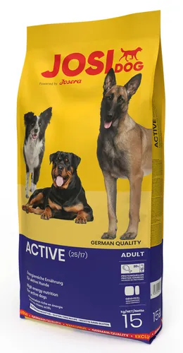 JosiDog Active 15 kg - Energiefutter für aktive Hunde - Hundefutter mit Life Protect, unterstützt Fitness und Wohlbefinden. Enthält wertvolle Antioxidantien und prebiotisches Inulin für eine gesunde Verdauung.