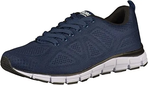 Boras Fashion Sports Unisex Sneaker Basic blau/weiß - auch in Übergrößen - Herren-Sneaker mit atmungsaktivem Textil und Dual-Foam Wechselfußbett, ideal für individuelle Einlagen und optimalen Komfort.