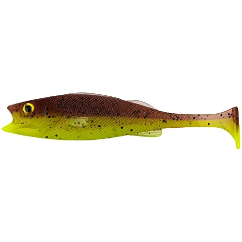 LMAB KØFI Perch Shad 7 cm (KÖFI) Farbe Green Pumpkin Chartreuse