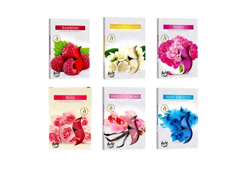 HAC24 Teelicht Duftteelicht Duftkerzen Duft Kerze Aromakerze (36-tlg), In 6 Verschiedenen Düften
