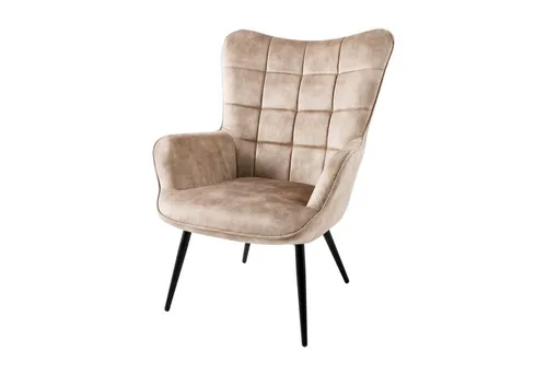 riess-ambiente Sessel SCANDINAVIA - moderner champagner beige Samt - Sessel im skandinavischen Design mit komfortablen Armlehnen, ideal für Wohnzimmer und Flur - ein stilvoller Eyecatcher für Ihr Zuhause.
