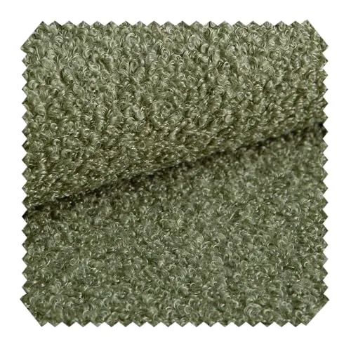 novely® CENTRO Kuschelweicher Bouclé-Stoff, voluminöser Möbelstoff, wasserabweisender und UV-beständiger Polsterstoff, Meterware 1 lfm | Farbe: 13 Olivgrün