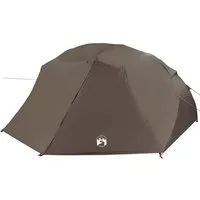 vidaXL Angelzelt mit Dach Braun – 514 x 465 x 187 cm - Robustes Angelzelt aus wasserabweisendem Polyester, ideal für Outdoor-Abenteuer. Bietet Schutz und Privatsphäre beim Angeln oder Entspannen in der Natur.