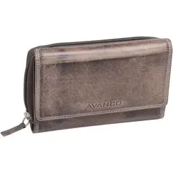 Leder Damenlangbörse in Taupe - Elegante Damenlangbörse in taupe mit viel Stauraum: 10 Kreditkartenfächer, Ausweissichtfach und geteiltes Kleingeldfach für optimale Organisation.