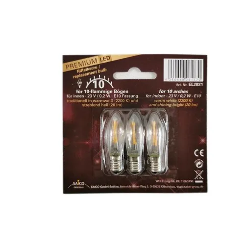 Saico LED-Ersatzlampe, E 10, 23 V, 0,2 W Deko Weihnachten