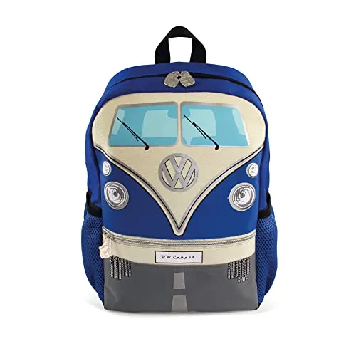 BRISA VW Collection - T1 Bulli Bus Rucksack 15l - Sport: Offiziell lizenzierten VW Kinderrucksack im T1 Bulli Design, leicht und wetterbeständig mit praktischen Fächern für Ausflüge oder Wanderungen.