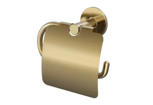Lenz Toilettenpapierhalter HYGGE – Gold - Eleganter Toilettenpapierhalter mit Deckel in Gold, vereint skandinavisches Design mit Funktionalität. Staub- und feuchtigkeitsgeschützt, einfache Montage ohne Bohren möglich. Hochwertige Verarbeitung für lange Lebensdauer.