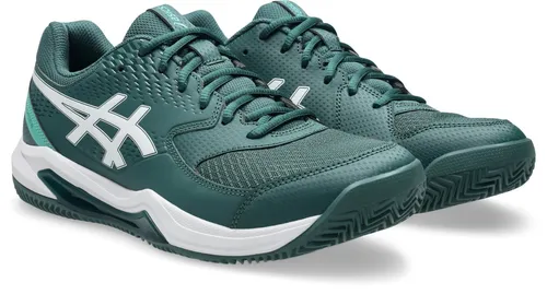 Asics GEL-DEDICATE 8 CLAY - Sandplatzschuhe für Tennis - Die Asics GEL-DEDICATE 8 CLAY bieten optimalen Halt und Dämpfung auf Ascheplätzen. Mit anpassbarer Schnürung und leicht profiliertem Gummi für sicheren Stand. Ideal für sportliche Auftritte auf dem Court!