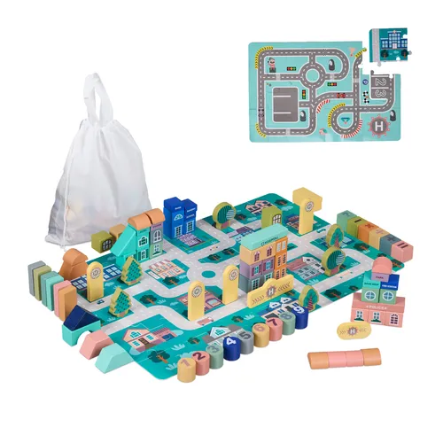 Holzbausteine Stadt Bausteine Bauklötze Holzbauklötze Holzspielzeug Holzklötze