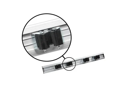 Work plus Wandhalterung Gartengeräte Werkzeugleiste Wandhalter Besenhalter auf Schiene 4, (Klemmbacken 4-fach Halter für Rundstiele)