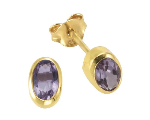 Ohrstecker Gold Damen mit Amethyst in gelb von Vivance