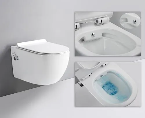Taharet Dusch WC mit Armatur und Soft-Close Sitz - WC-Sitze mit integrierter Duschfunktion und Soft-Close Mechanismus für maximalen Komfort und Hygiene im Bad