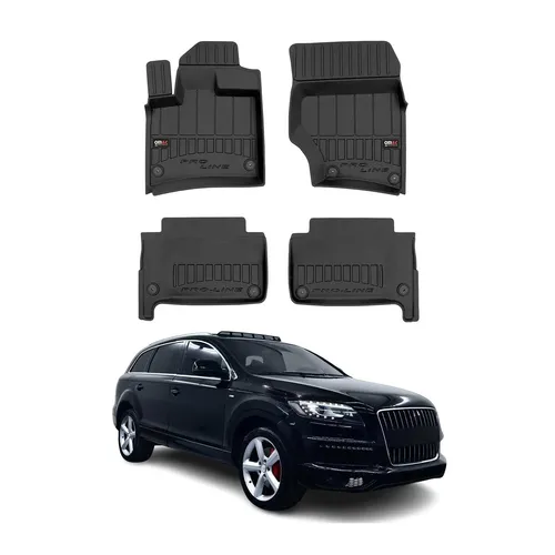 OMAC Premium 3D Gummi Fußmatten für Audi Q7 4LB (2006-2015) - Hochwertiges Fußmatten-Set aus langlebigem, wasserfestem Gummi mit Antirutsch-Technologie. Ideal für perfekten Schutz und einfache Reinigung im Innenraum Ihres Audi Q7.