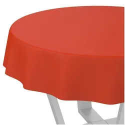 ANRO Tischdecke Wachstuch abwaschbar UNI Tischwäsche (Einzelstück 1-tlg), wasserabweisend pflegeleicht Textil-Optik Rot Rund 120cm rot Rund | Ø 120 cm x 120 cm x 120 cm