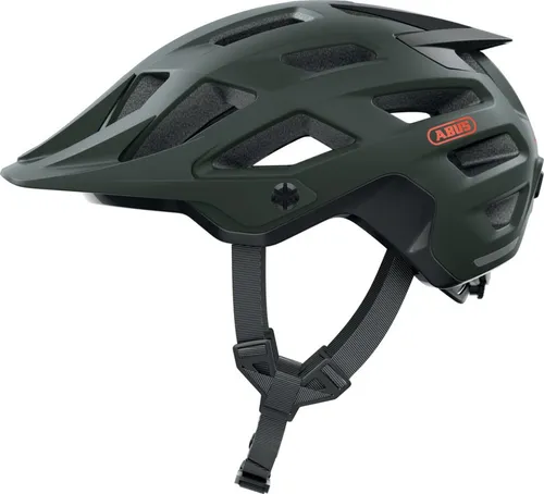 ABUS MTB-Helm Moventor 2.0 - Komfortabler All-Mountain-Helm in Grün Matt - Fahrradhelm für Damen und Herren mit optimaler Belüftung durch 10 Lufteinlässe, ideal für lange Fahrten im Gelände. Individuell anpassbar dank ZOOM ACE Verstell-System.