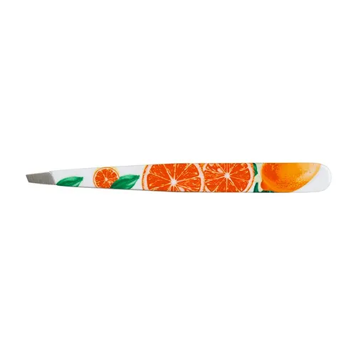 nippes Solingen Pinzette Citrus, schräg rostfrei, orange