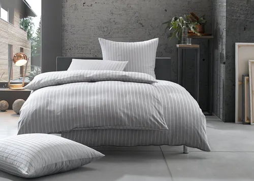 BETTWAESCHE-MIT-STIL Bettwäsche Mako Satin Damast Wende Bettwäsche Santiago, Mako-Satin, 3 teilig